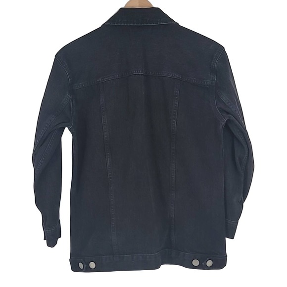 Madewell Oversized Boxy Black Denim Jean Jacket in Lunar Wash Womens size XS - Picture 7 of 11